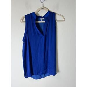Naked Zebra Royal Blue Sleeveless V-Neck Blouse
